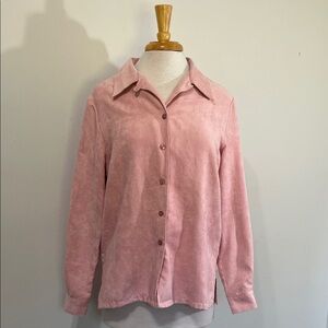 Jordan Blue Label Pink Women's Button Down Shirt Medium Soft Feels like Suede